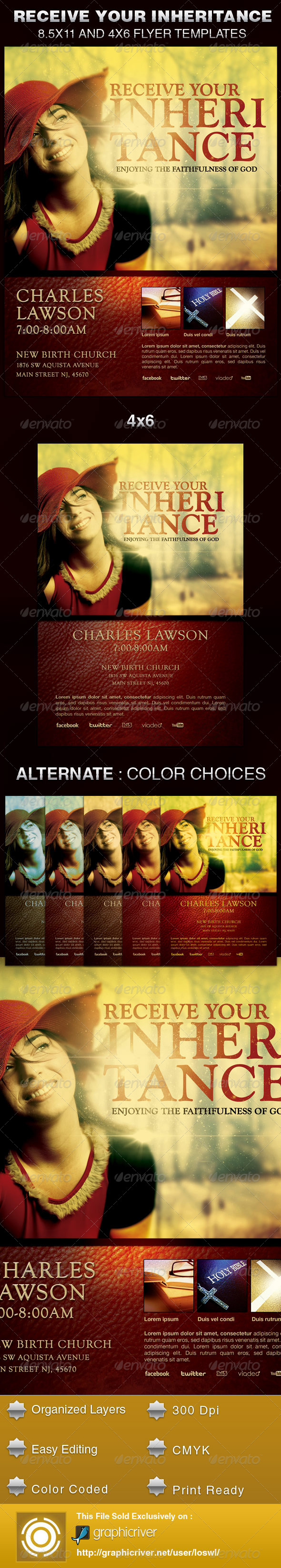 Receive Your Inheritance Church Flyer Template - Church Flyers