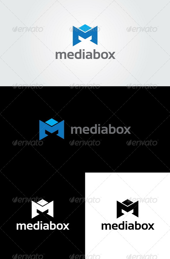 Media Box Letter M Logo Media Box Letter M Logo