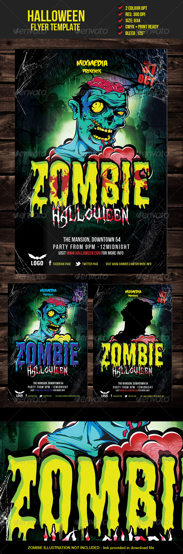 Zombie Halloween Flyer Template