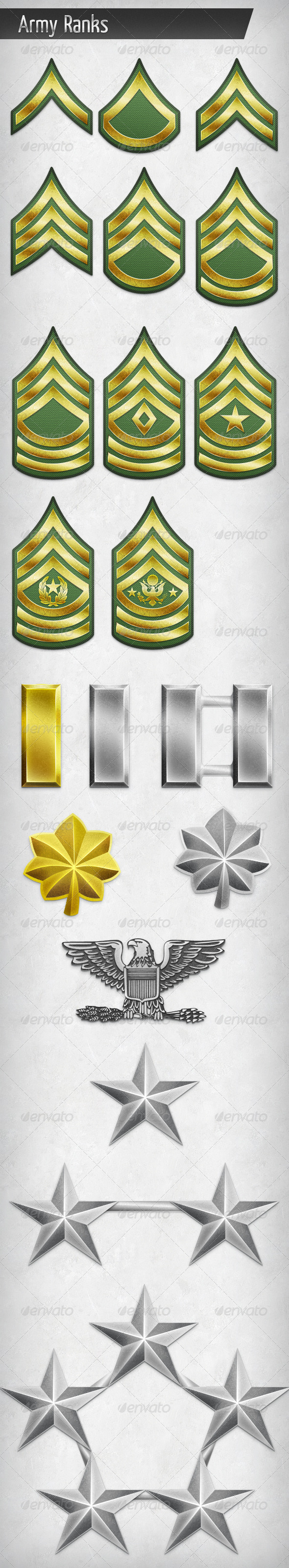 Army Rank Insignias | GraphicRiver