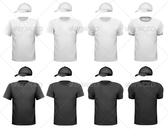 Black and White Men T-Shirt and Cap Black and White Men T-Shirt and Cap
