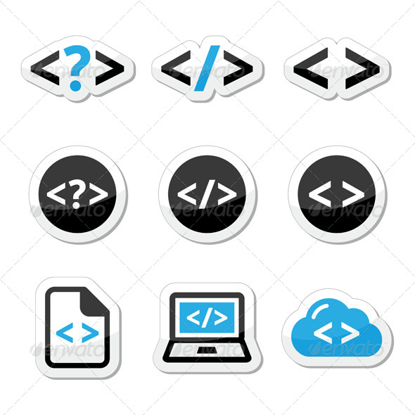 Progrmming Code Vector Icons Set Progrmming Code Vector Icons Set