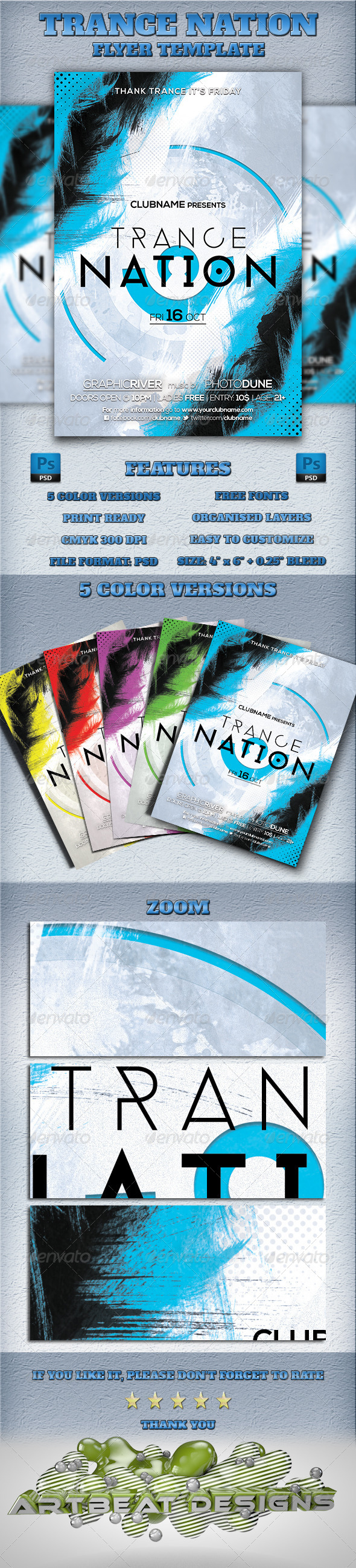 Trance Nation Flyer Template Trance Nation Flyer Template