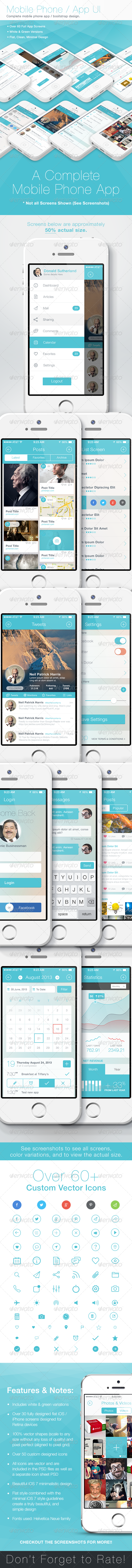 Flat Phone Mobile App Bootstrap UI Flat Phone Mobile App Bootstrap UI