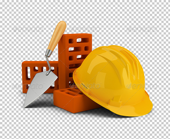Helmet with Bricks and Trowel Helmet with Bricks and Trowel