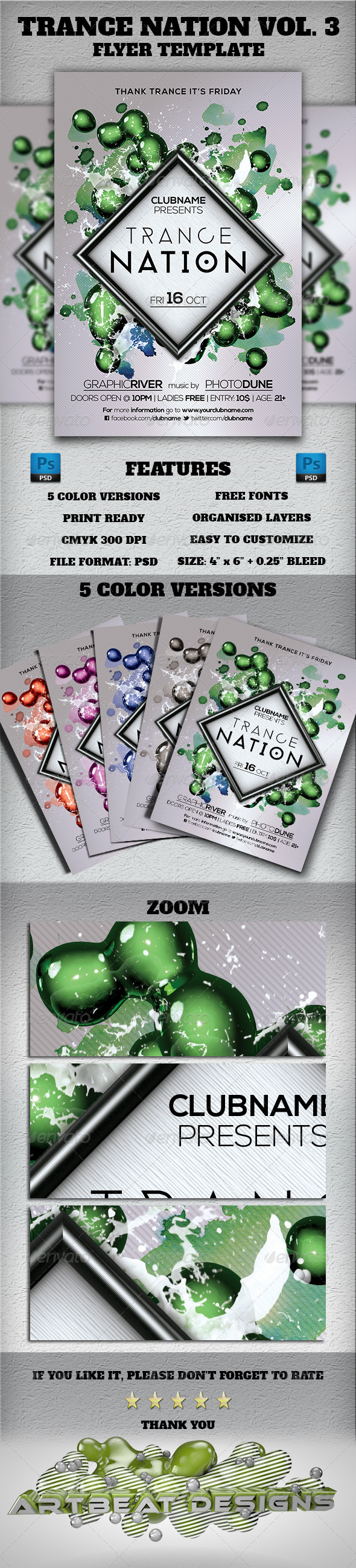 Trance Nation Vol 3 Flyer Template
