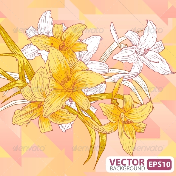 Flowers on a Geometric Background Flowers on a Geometric Background