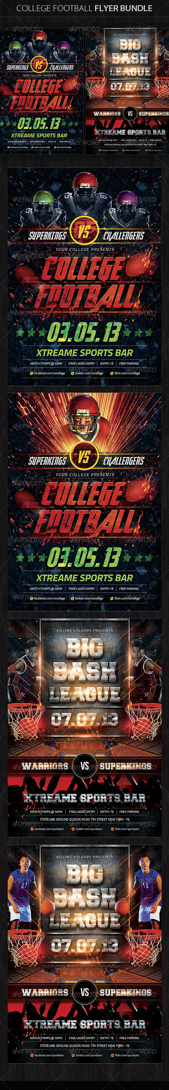 College Football Flyer Bundle - Sports Events