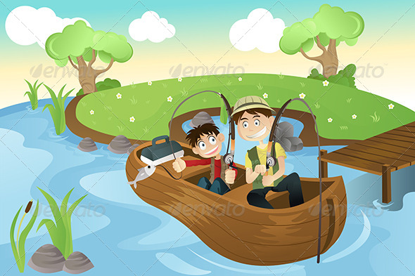 Father and Son Going Fishing Father and Son Going Fishing
