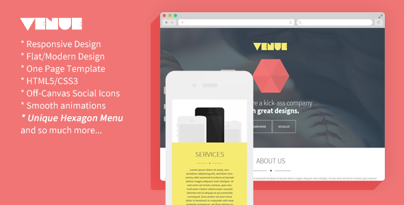 Venue - Creative And Flat Responsive Landing Page