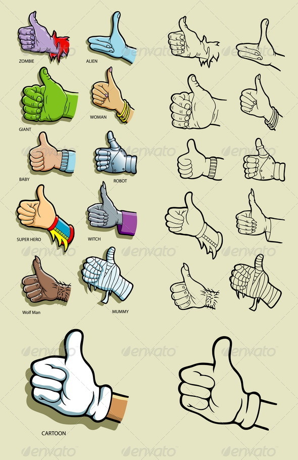 Thumbs Up Hand Illustration - Miscellaneous Characters
