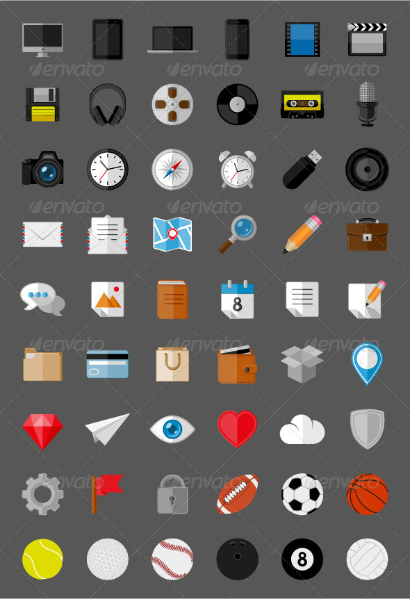 Flat Icons and Pictograms Set Flat Icons and Pictograms Set
