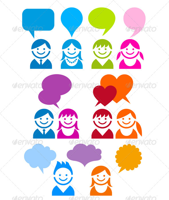 Communication People Icon Set Communication People Icon Set