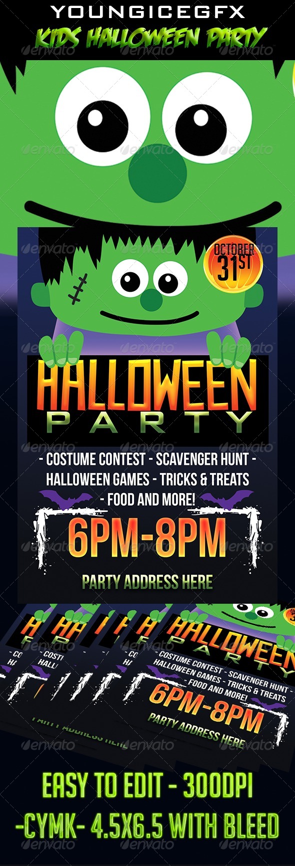 Kids Halloween Party Flyer Template