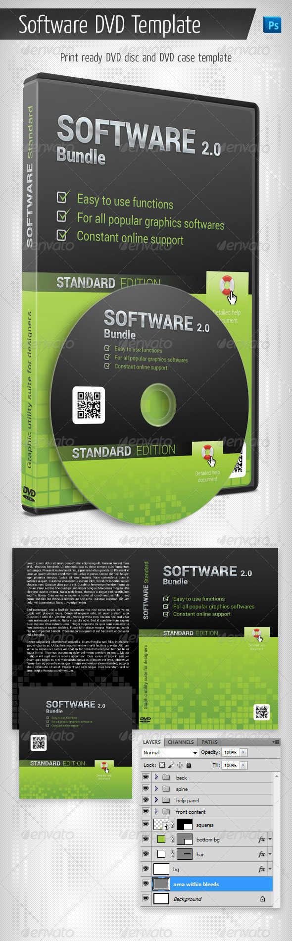 Software DVD Template - CD & DVD artwork Print Templates
