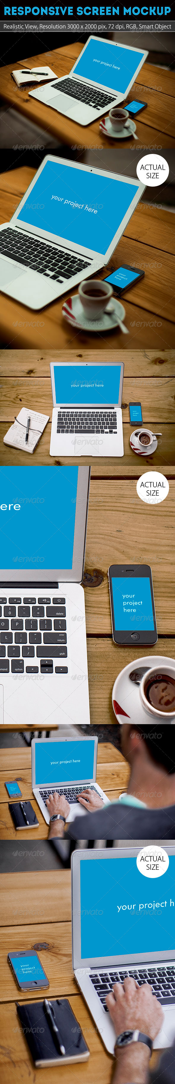 Responsive Screen Mockup - Laptop Displays