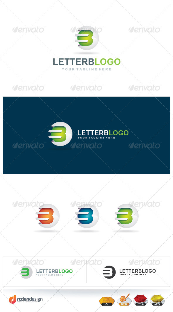 Letter B 3D logo - Letters Logo Templates