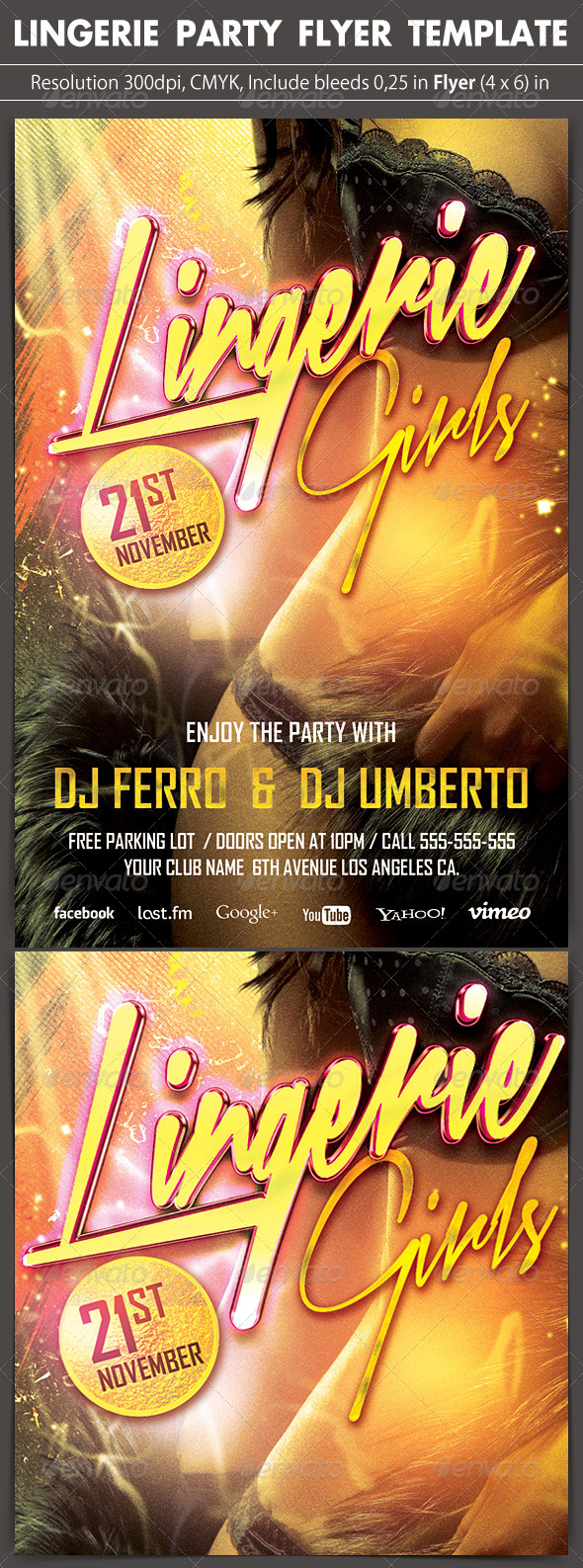 Lingerie Girl Flyer - Clubs & Parties Events
