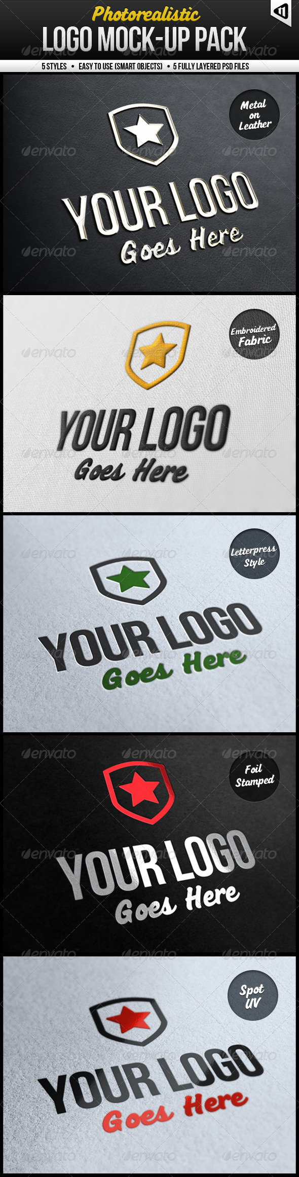 Photorealistic Logo Mock-Up Pack Photorealistic Logo Mock-Up Pack