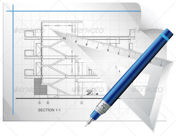 Blueprint Sheet Illustration Blueprint Sheet Illustration