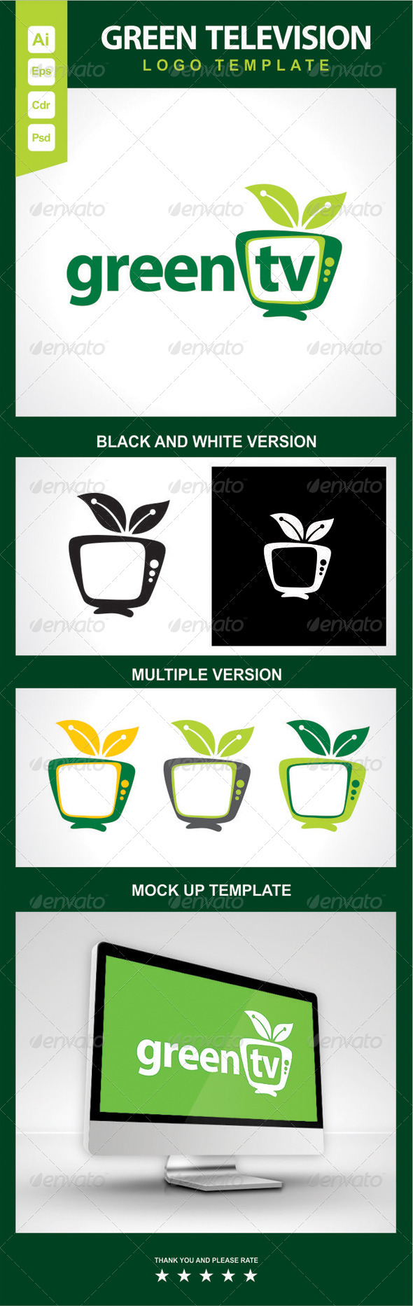 Eco TV Logo Template Green TV Eco TV Logo Template Green TV