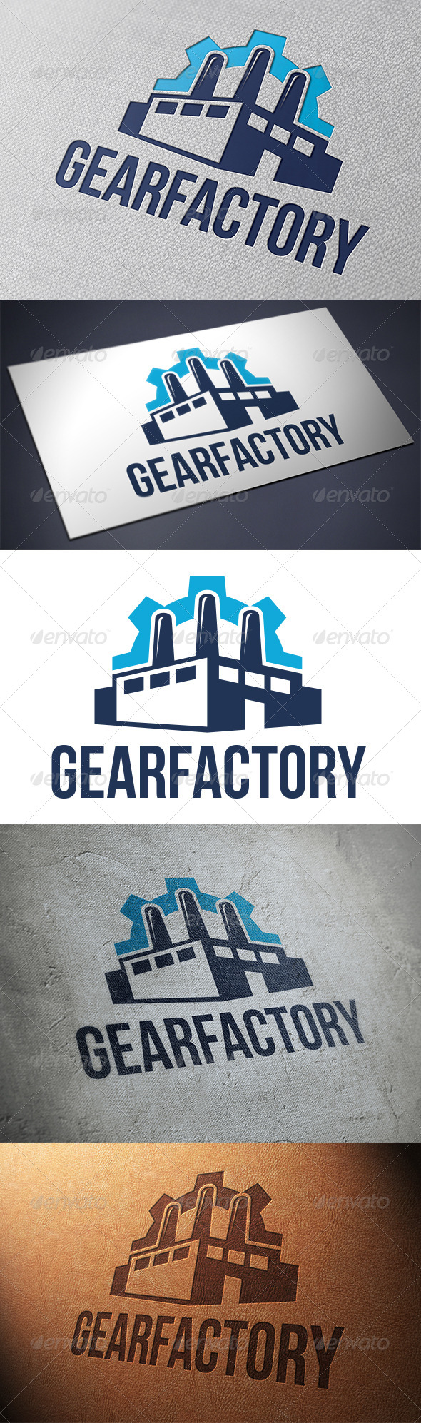 Gear Factory Logo Template - Buildings Logo Templates