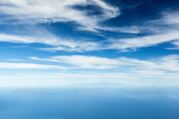 Ocean, sky and Tenerife island