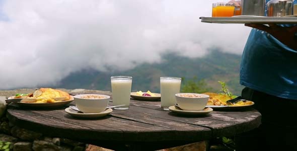 Organic Breakfast Being Served at Himalayan View Organic Breakfast Being Served at Himalayan View