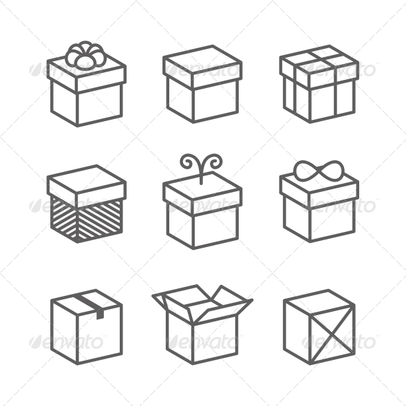 Vector Gift Box Icons Holiday Presents Vector Gift Box Icons Holiday Presents