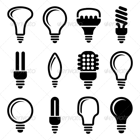 Light Bulbs Icon Set | GraphicRiver