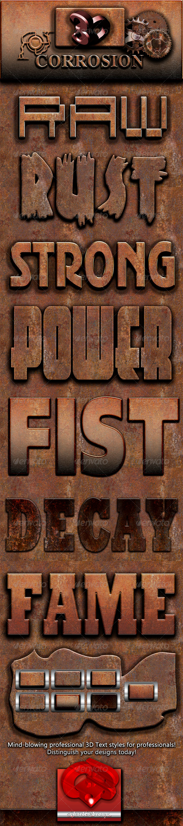 3D Corrosion Text Styles - Text Effects Styles