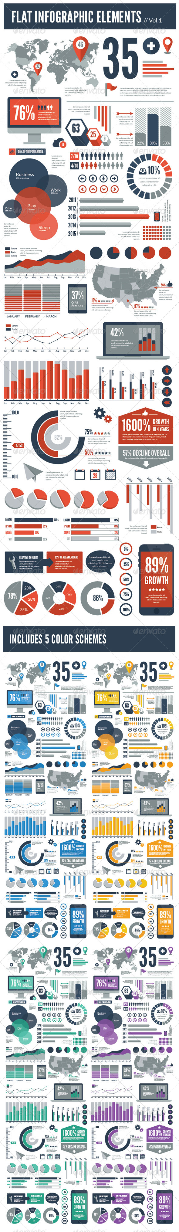 Flat Vector Infographic Elements