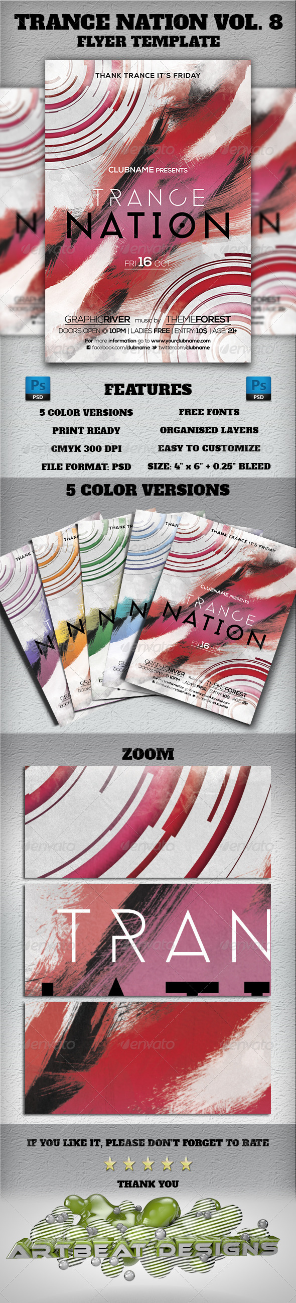 Trance Nation Vol 8 Flyer Template Trance Nation Vol 8 Flyer Template