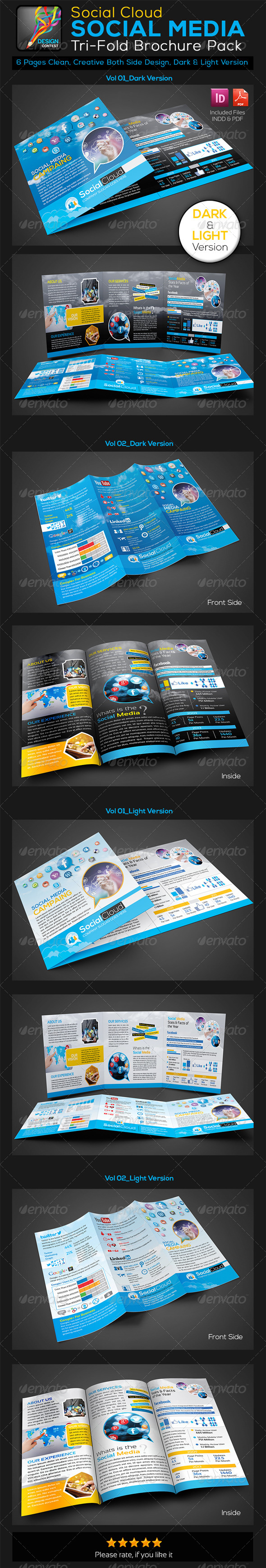 Social Media Tri-fold Business Brochure Social Media Tri-fold Business Brochure