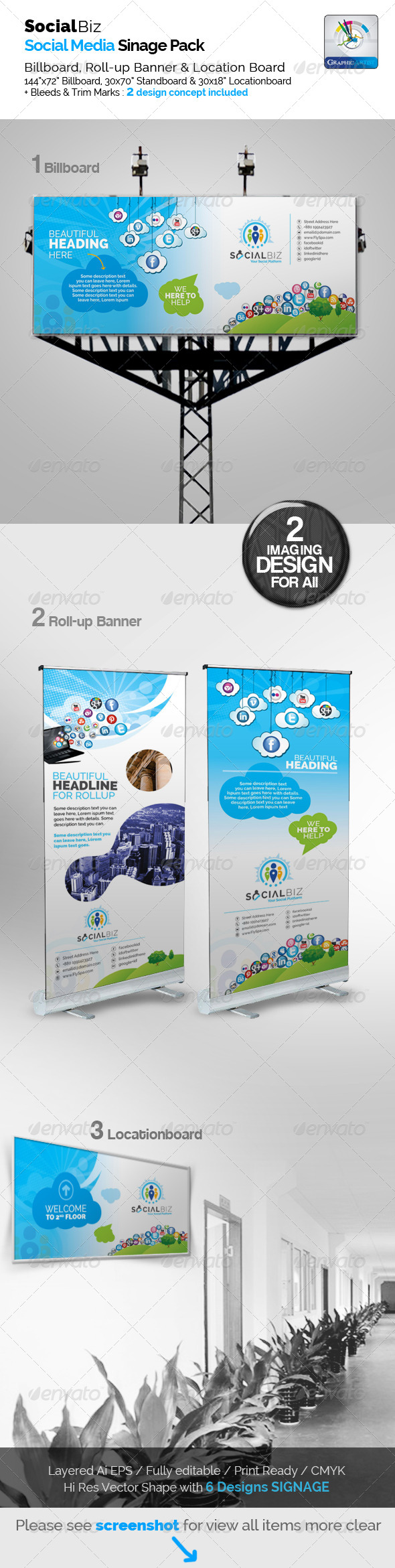 SocialBiz Clean Social Media Signage Pack SocialBiz Clean Social Media Signage Pack