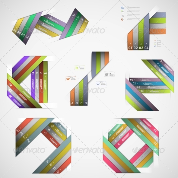 Infographic Paper Strips Set Infographic Paper Strips Set