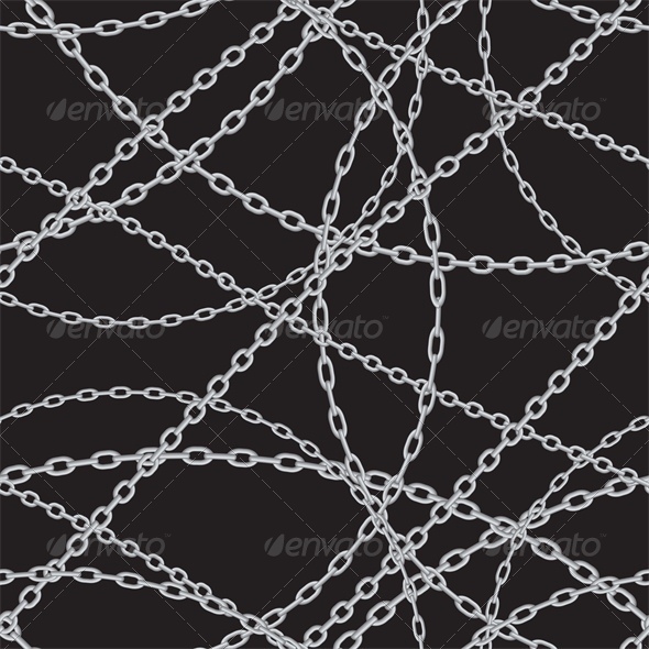 Seamless Black Background with Silver Chains Seamless Black Background with Silver Chains