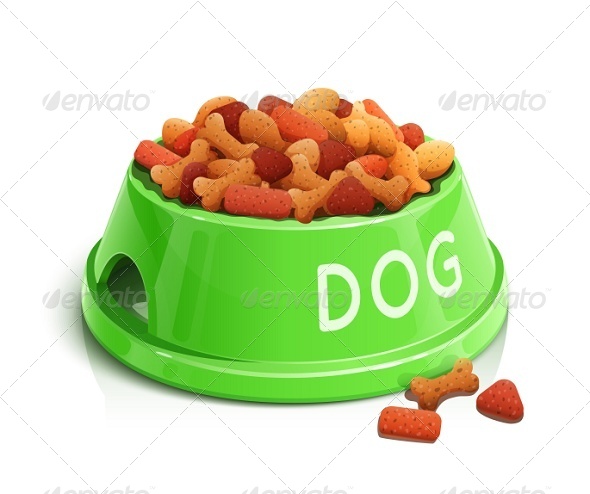 Bowl with Dog Feed Bowl with Dog Feed