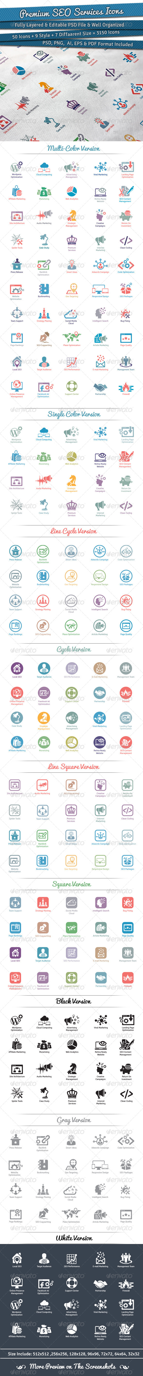 Premium SEO Services Icons - Web Icons