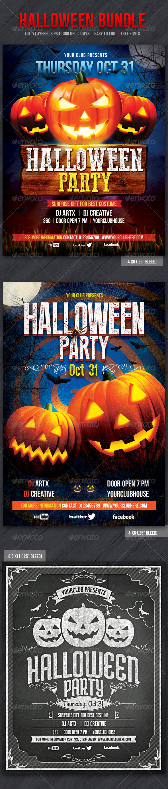 Halloween Bundle - Events Flyers