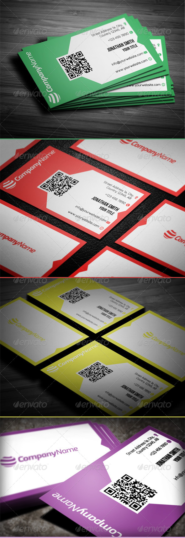 Flat & Cool QR Code Business Card - Creative Business Cards