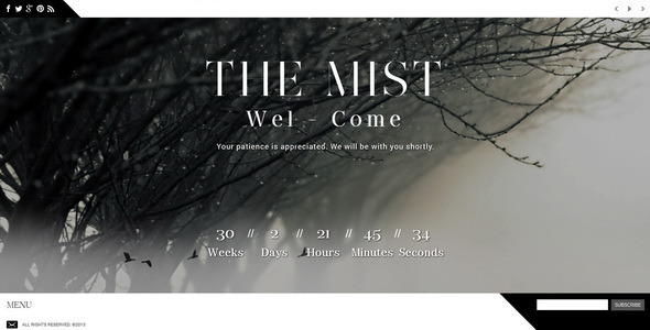 The Mist || Responsive Coming Soon Page