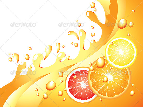 Juicy Citrus Splashes Vector Background Juicy Citrus Splashes Vector Background