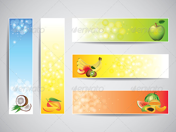 Colorful Banners with Fruits