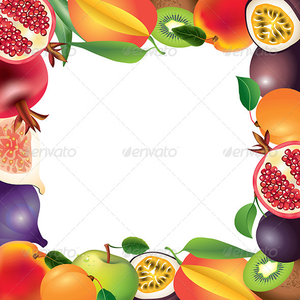 Fresh Fruits Frame Background