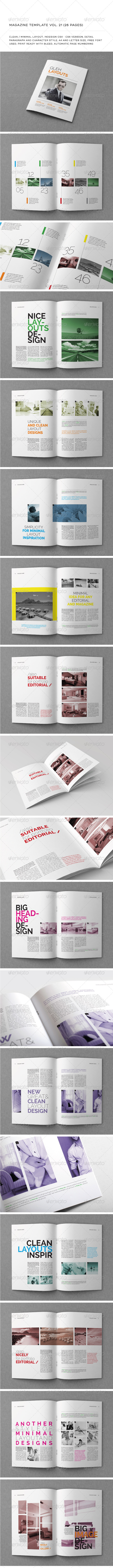A4/Letter 26 Pages Mgz (Vol. 21) - Magazines Print Templates