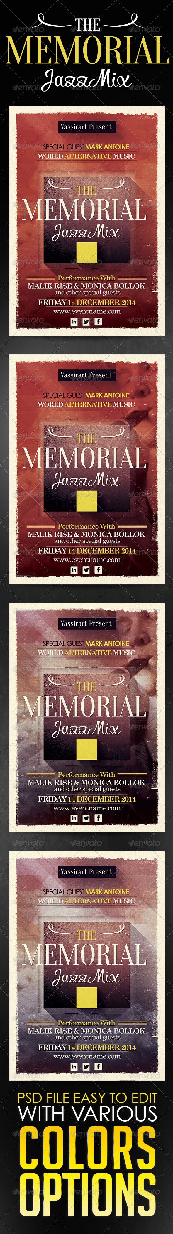 Memorial Jazz Mix Flyer Template Memorial Jazz Mix Flyer Template