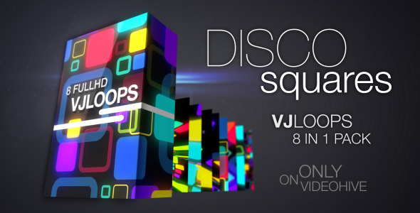Glowing Disco Squares VJLoops Pack Glowing Disco Squares VJLoops Pack