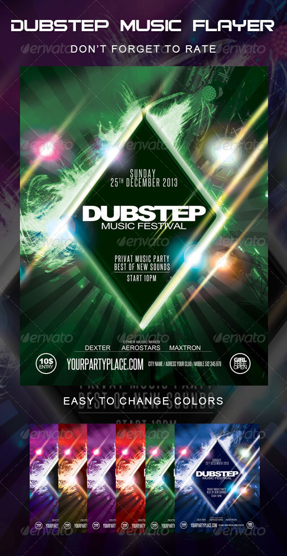 Dubstep Music Festival Flyer - Clubs & Parties Events
