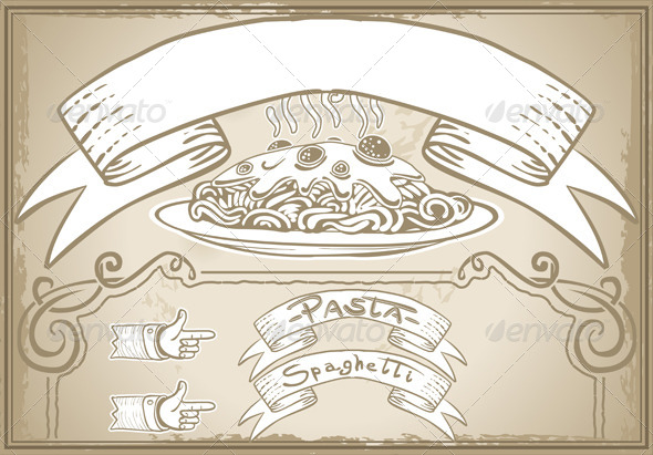 Vintage Graphic Element for First Course Menu Vintage Graphic Element for First Course Menu